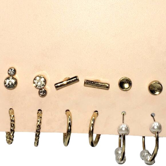 5/15  NWT 6 pairs of SO gold tone earrings - Picture 2 of 3